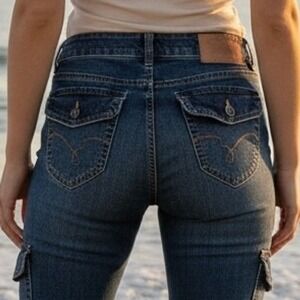 Bandolino Blu Arianna Womens 8 Dark Wash Bootcut Jeans Y2K Indie Western Classic